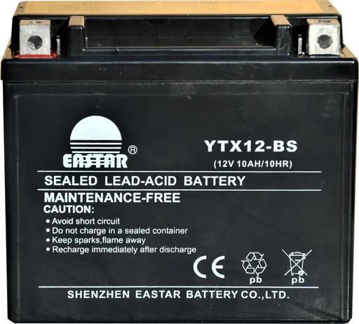 "Battery 12V 10Ah YTX12-BS for motorcycle scooter image"