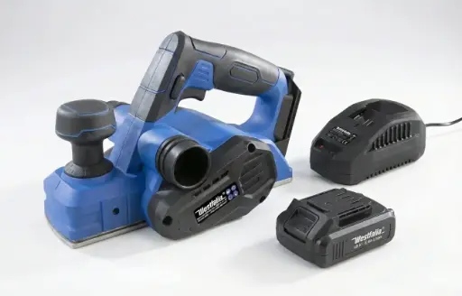"Cordless planer 18 Volt Li-Ion AH18 including battery 2.0 Ah and charger image"