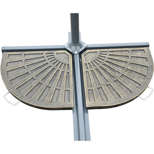 "2 pcs, parasol stand plate umbrella stand umbrella stand semi-circular removable handle with resin bronze 30 kg image"
