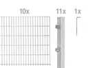Double rod mesh fence complete set, hot-dip galvanized, height 160 cm, length 20 m