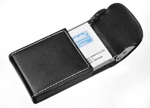 "Check business cards and cigarette case image"