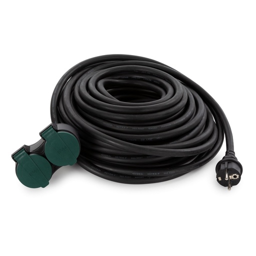 "Extension cable with 2 outputs out of service - Schuko 20 m image"
