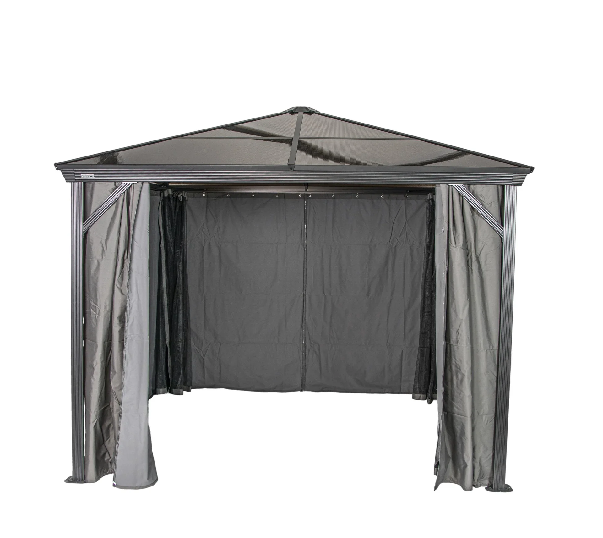 "Verona 1010 Gazebo 298.3×298.3×261 cm Anthracite – Hardtop with 6mm Polycarbonate Roof image"