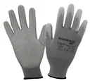 Fine-knitted gloves with PU coating, grey, size 10