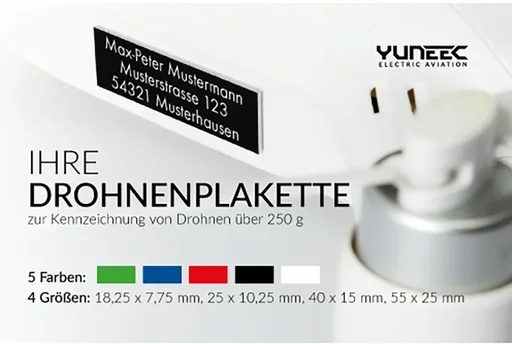 "Plastic card for drone badge, voucher image"