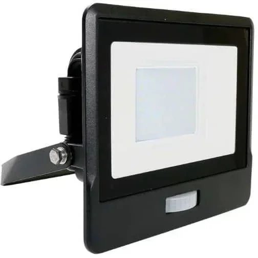"VT-138S LED Floodlight with Sensor - 30 W - 2340 Lm - 3000K - Black image"