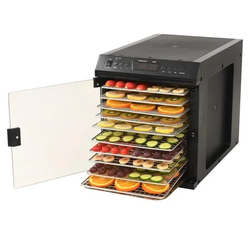 "Dehydrator with 11 drawers 480 W stainless steel black image"