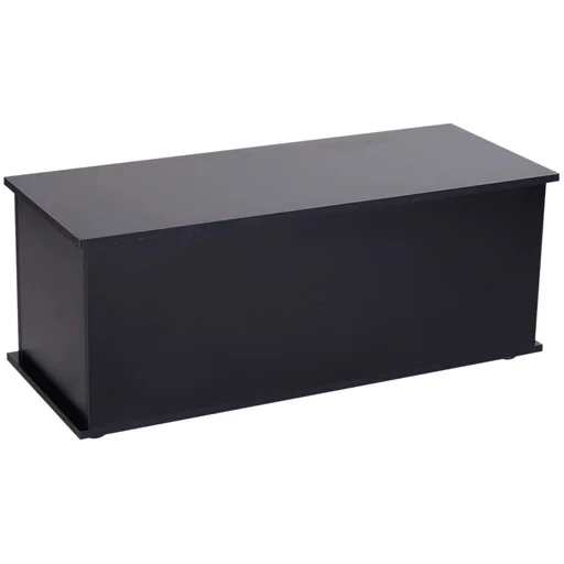 "Chest storage box wooden box with folding lid black image"