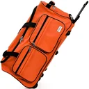 Large travel bag with trolley function 85L orange - padlock