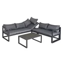 3-piece garden furniture set, 4-level adjustable garden lounger, garden set, seating group with side table, sofa with K
