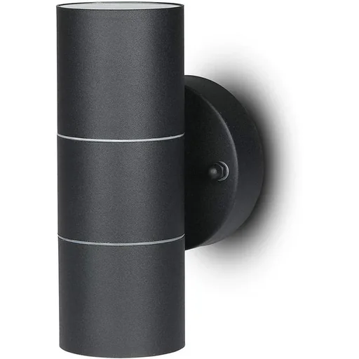 "VT-7622 Outdoor Wall Light Up/Down - GU10 - Stainless Steel - Black - IP44 image"