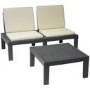 Garden set including cream cushions