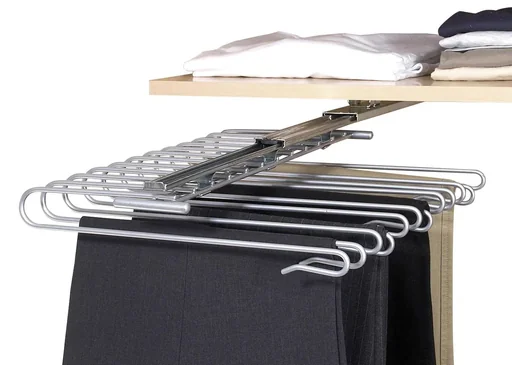 "Wardrobe pull-out trouser hanger for 12 trousers image"