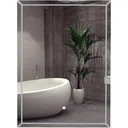 LED bathroom mirror wall mirror touch switch energy class A aluminum frame silver 50 x 3 x 70 cm