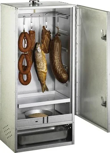 "Smoker "Comfort Model", made of aluminized sheet metal with door image"