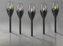Solar flame lights - set of 5