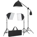 Lighting set with 3 photo lights with tripod and softbox