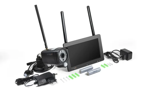 "TX-128 surveillance camera set with 7" touchscreen image"