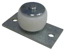 Outside guide roller for sliding gates with plate