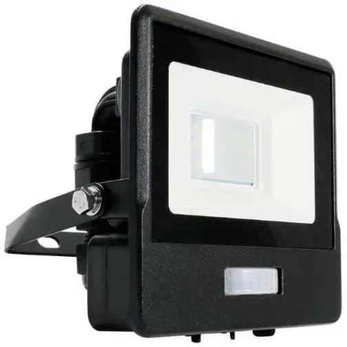 "VT-118S LED Floodlight with Sensor - 10 W - 735 Lm - 3000K - Black image"