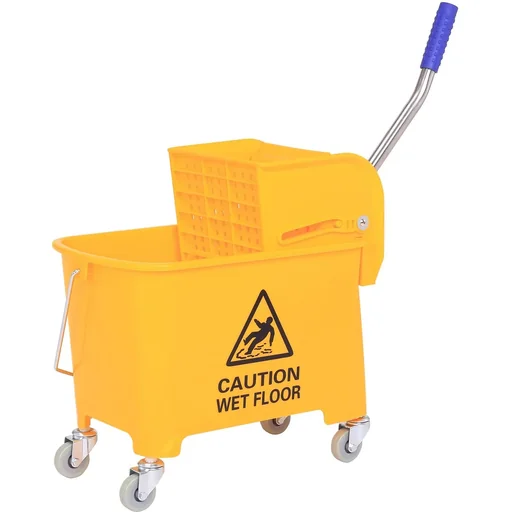 "Cleaning trolley bucket with wringer 20L yellow image"