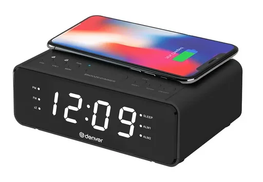 "Radio alarm clock with QI charging function and USB port image"