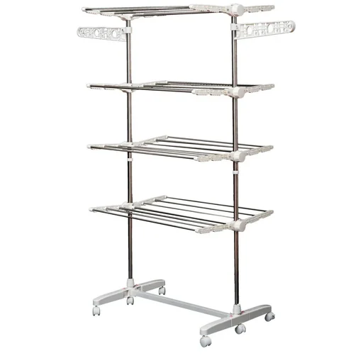"Mobile laundry rack laundry tower with 4 levels foldable image"