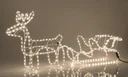 Reindeer with sleigh for outdoor use, warm white