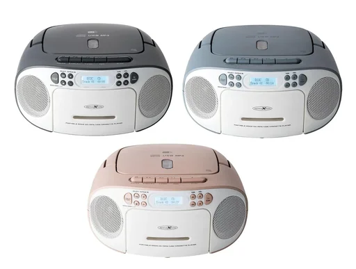 "CD Radio Boombox with DAB+/FM radio, MP3/CD, cassette and AUX-IN, blue image"