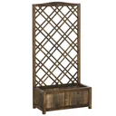 Pflanzkasten Blumenständer Rankgitter Rankkasten Rosenbogen Garten Holz Brown 60 x 30 x 122.5 cm
