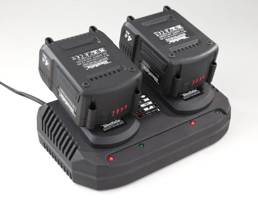 "Battery set 2 x 18 Volt battery 4 Ah + 1 x double quick charger image"