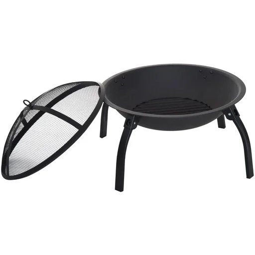 "Fire bowl with spark guard, foldable, 55 cm, black image"