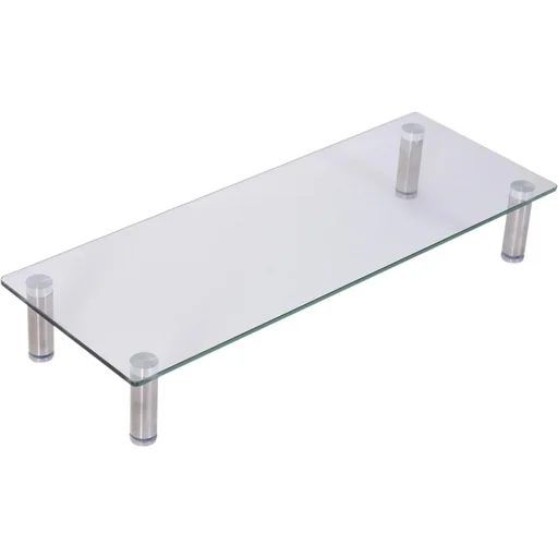 "Monitor stand screen stand monitor holder height adjustable glass metal 56 x 21 x 9 11 cm image"