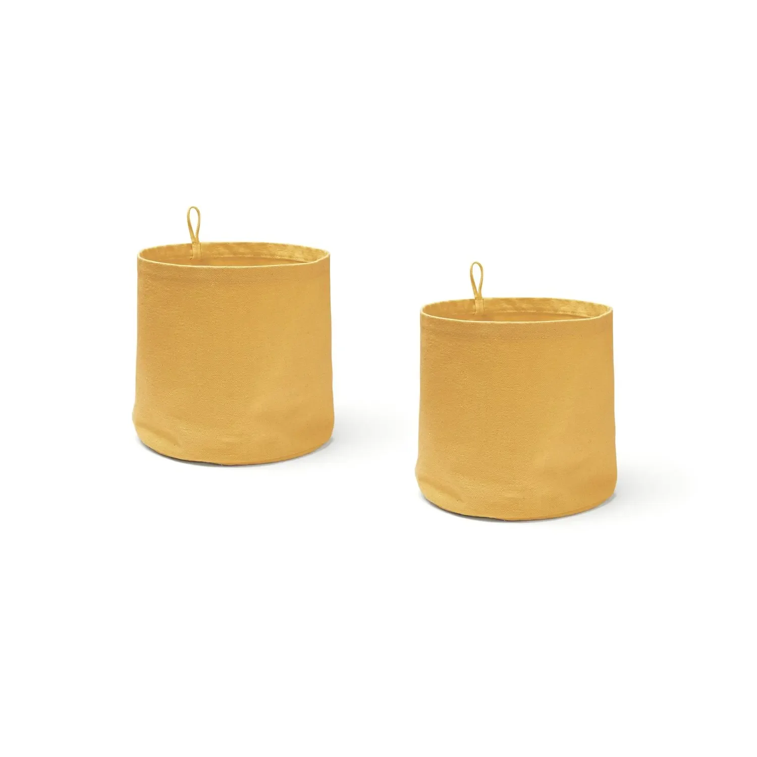 Kids concept storage boxes round from fabric, mango