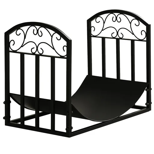 "Firewood rack Firewood stand Firewood rack 60 kg load capacity Firewood storage Fireplace tool Metal Black 60.5 x 36 x image"
