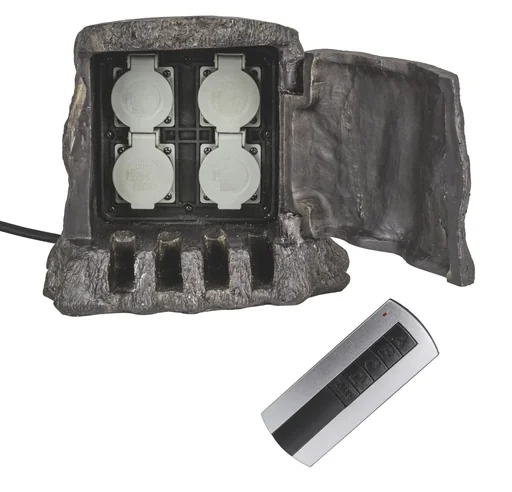 "4-way remote control sockets tree stump image"