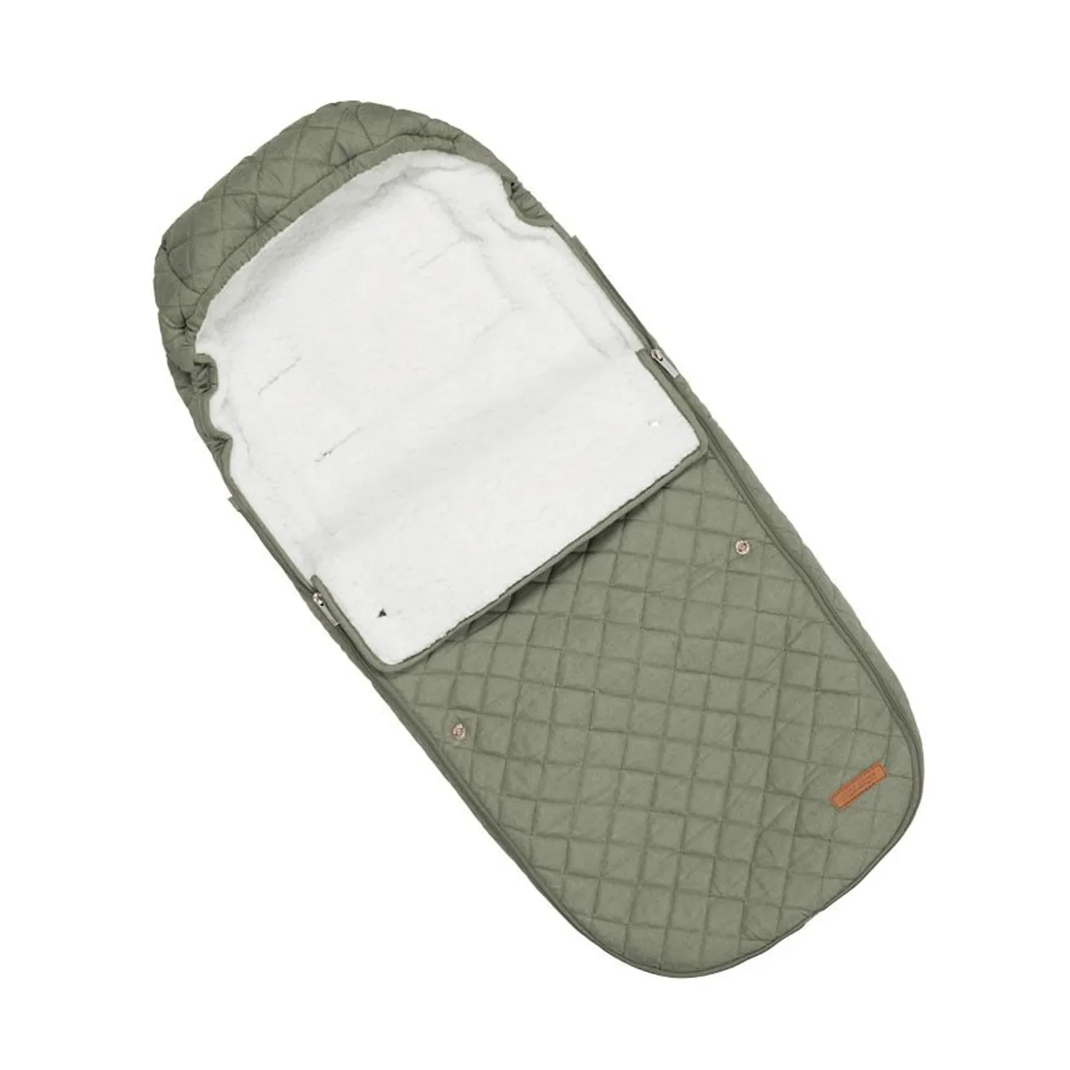 "Little Dutch footmack, winter foot bag, baby foot bag - for strollers, olive green image"