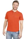 Polo shirt with button placket, color terracotta, size M