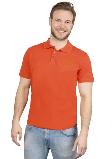 "Polo shirt with button placket, color terracotta, size M image"
