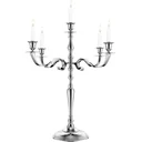 Candlestick silver shiny aluminum 40cm 5-armed candelabra