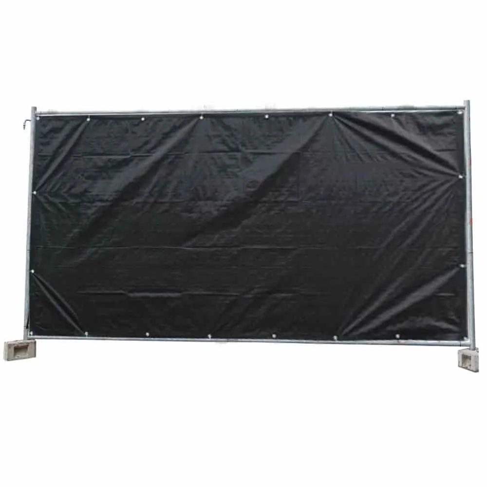 "Construction Fence Tarp 160g/m² Black PE 1.76m x 3.41m image"