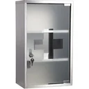 Stainless steel medicine cabinet with lock and 3 compartments