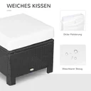 Poly rattan stool with cushion garden stool seat stool footstool rattan stool balcony seat stool garden furniture black+cream