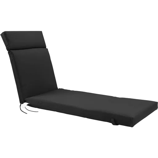 "Lounger mattress, lounger mattress, garden mattress, cover, polyester, black, 196 x 55 x 8 cm image"