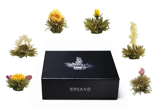 "Tea flower mix "ErblühTee" in a noble magnetic gift box, 6 different varieties image"