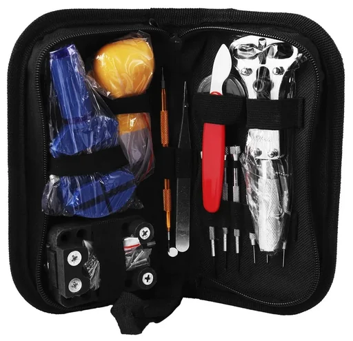 "Watchmaker tool set in a practical storage bag – 15 pieces image"