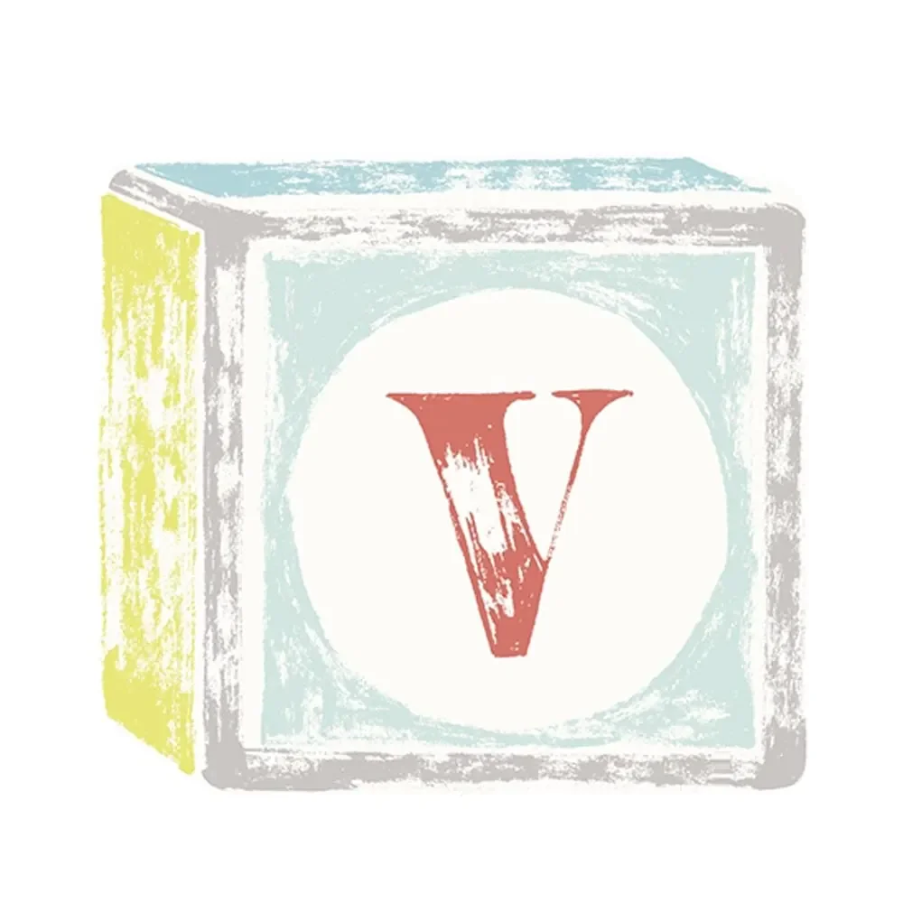 "Lilipinso sticker letter on play cubes V image"