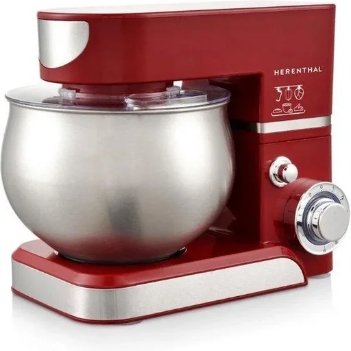"Herenthal Food Processor PKM1000.472.1 - Stand Mixer - 1400 W - 5.0 Liters - Stainless Steel - Red image"
