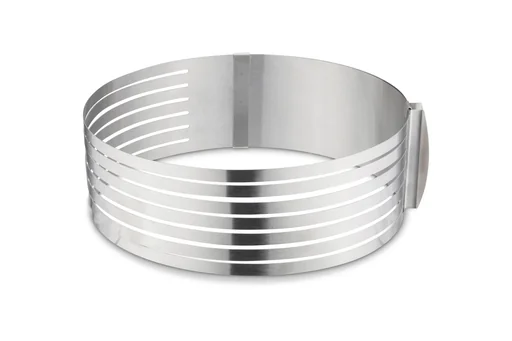 "Cake ring cutting aid made of stainless steel, 24.5-30 cm image"