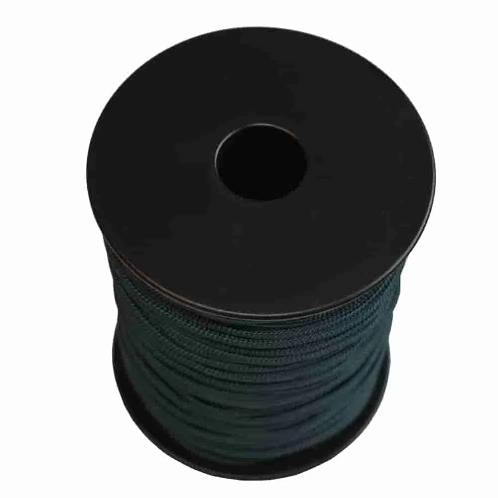 "Braided PP Rope - 2.5mm Black/Green Tying Cord - 25m Durable Garden Rope image"